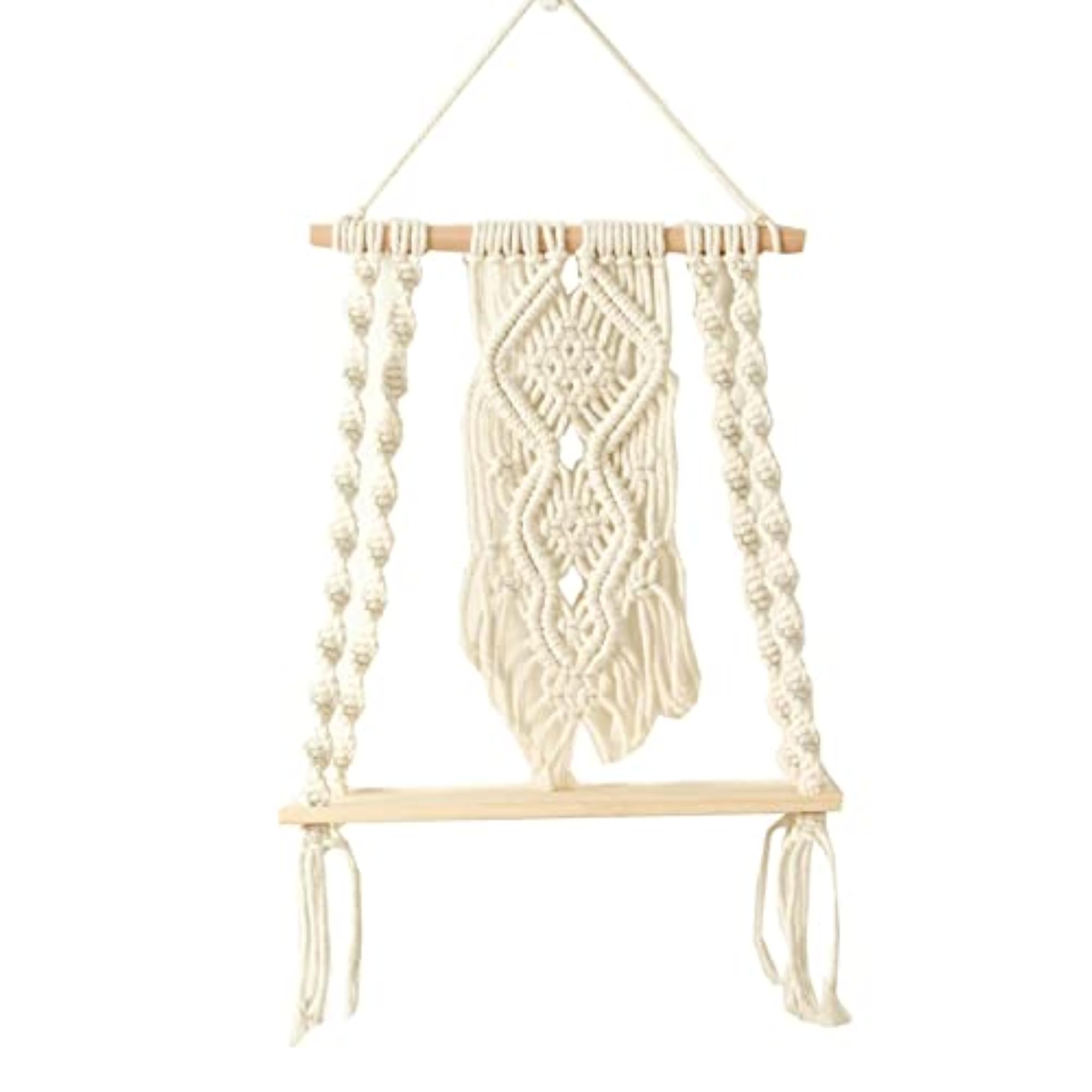 Boho Macrame Tassel Tapestry Wall Hanging Shelf